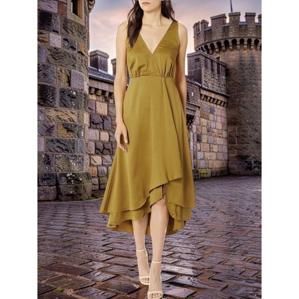NWT French Connection Alessia Satin Wrap Dress 10